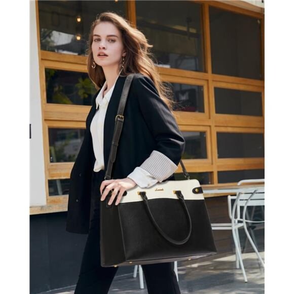 NEW Laptop Tote Bag Black x White - Picture 2 of 5